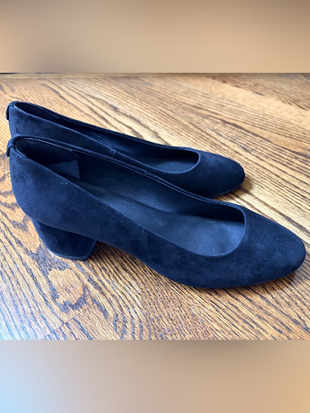 Kate Spade Black Suede Block Heel Pumps 7.5 Classic  Heel